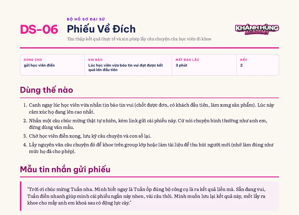 Ảnh chụp file DS-06 · Phiếu Về Đích trong Bộ Hồ Sơ Đại Sứ