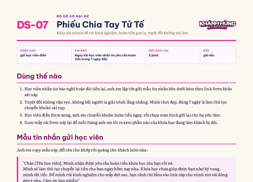 Ảnh chụp file DS-07 · Phiếu Chia Tay Tử Tế trong Bộ Hồ Sơ Đại Sứ