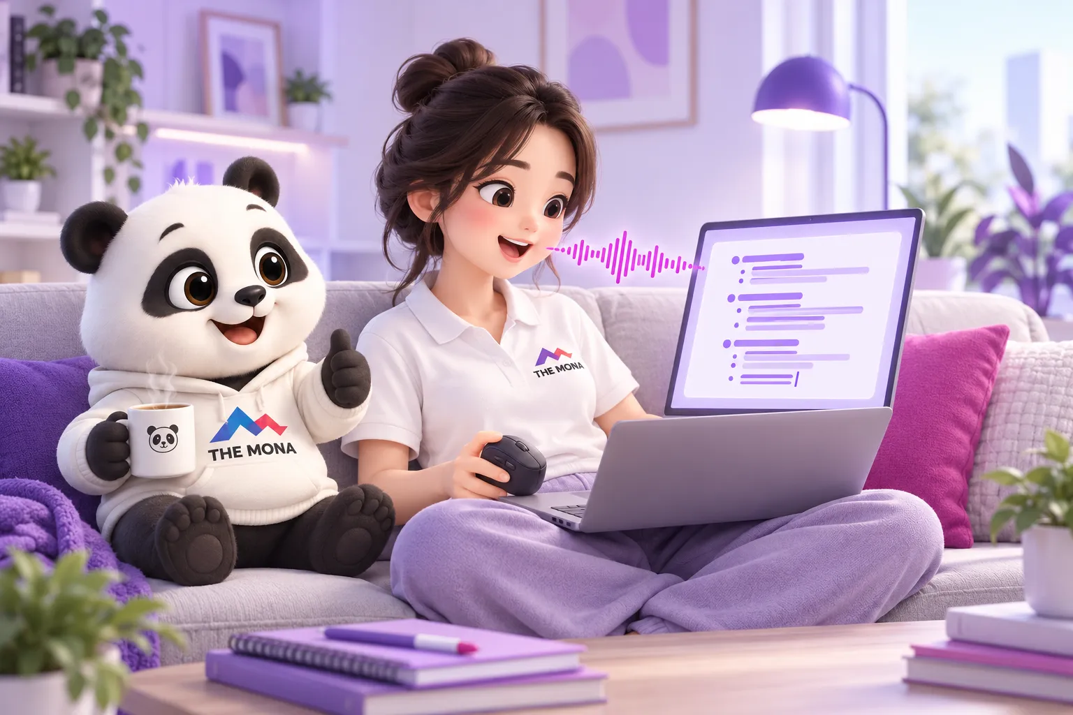 Giả sử cô dạy tiếng Anh dùng app nói ra chữ để soạn dàn bài trên laptop