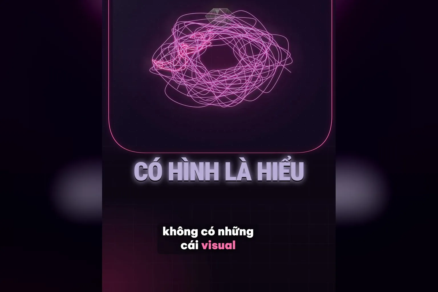 Có hình là hiểu: cuộn chỉ rối được kéo thẳng, chữ Có hình là hiểu
