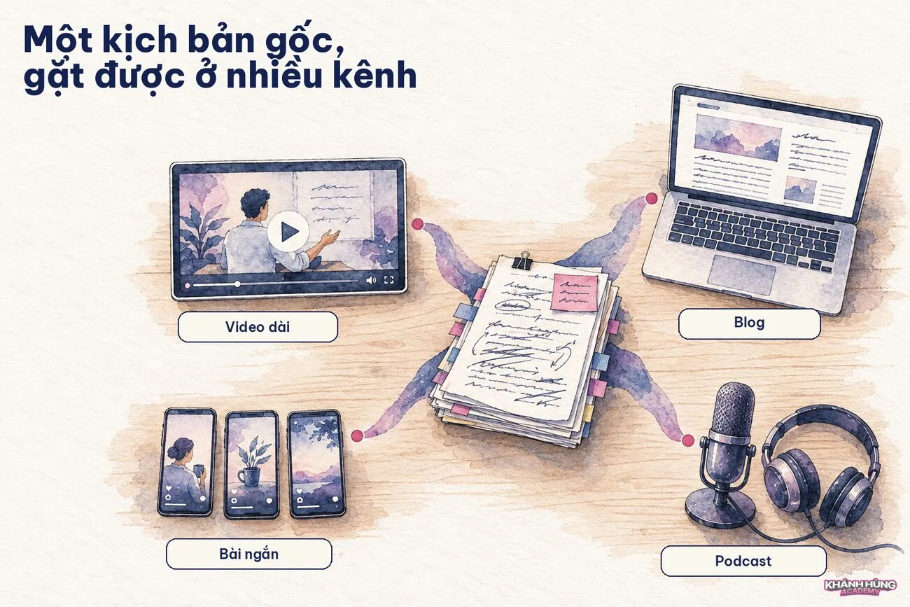 Cỗ máy nội dung: một kịch bản gốc gặt ở nhiều kênh