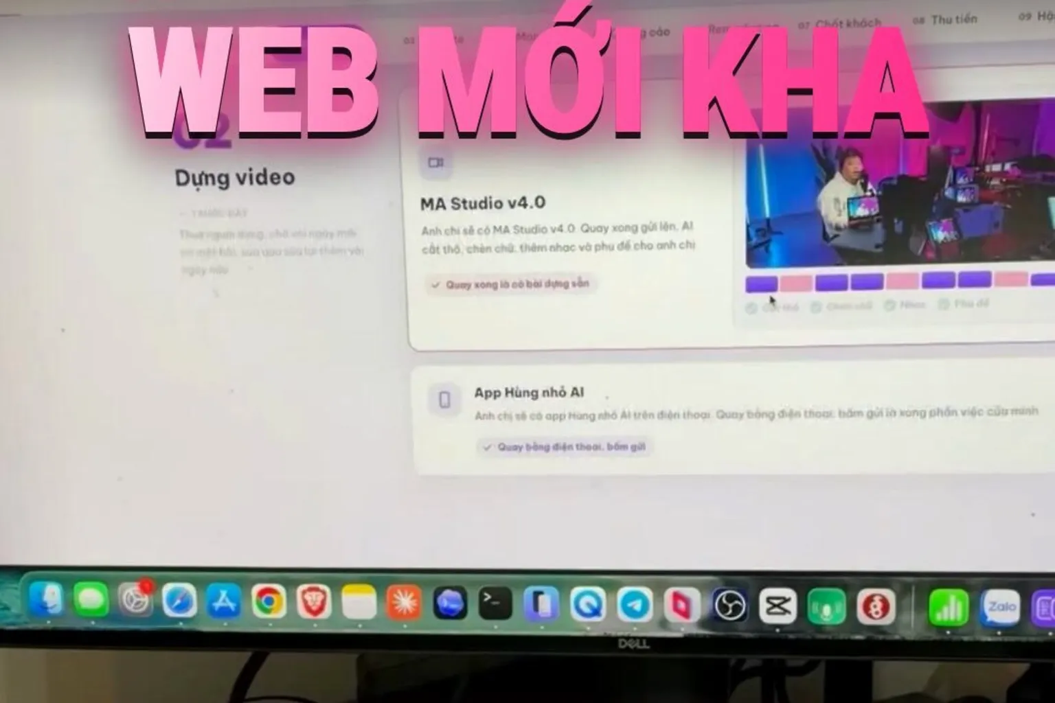 Khung hình thật: web mới Khánh Hùng Academy dựng chỉ bằng con chuột