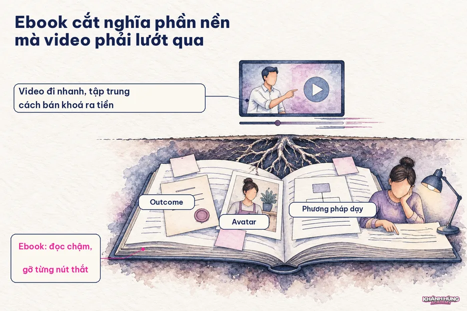 Ebook cắt nghĩa phần nền mà video khoá học phải lướt qua