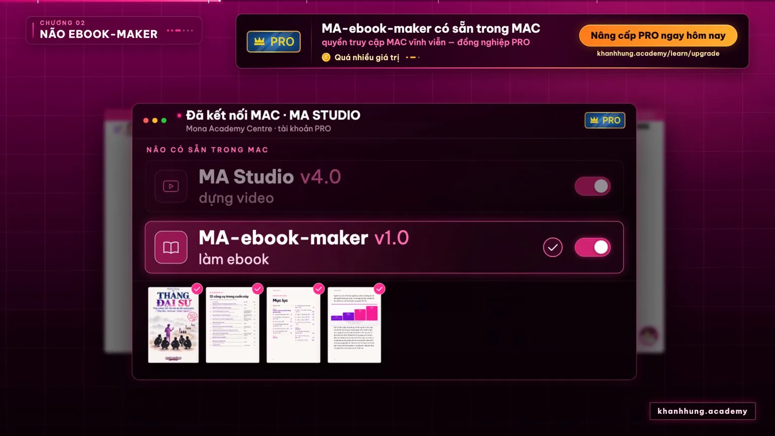 MA-ebook-maker v1.0 trong MAC Mona Academy Centre