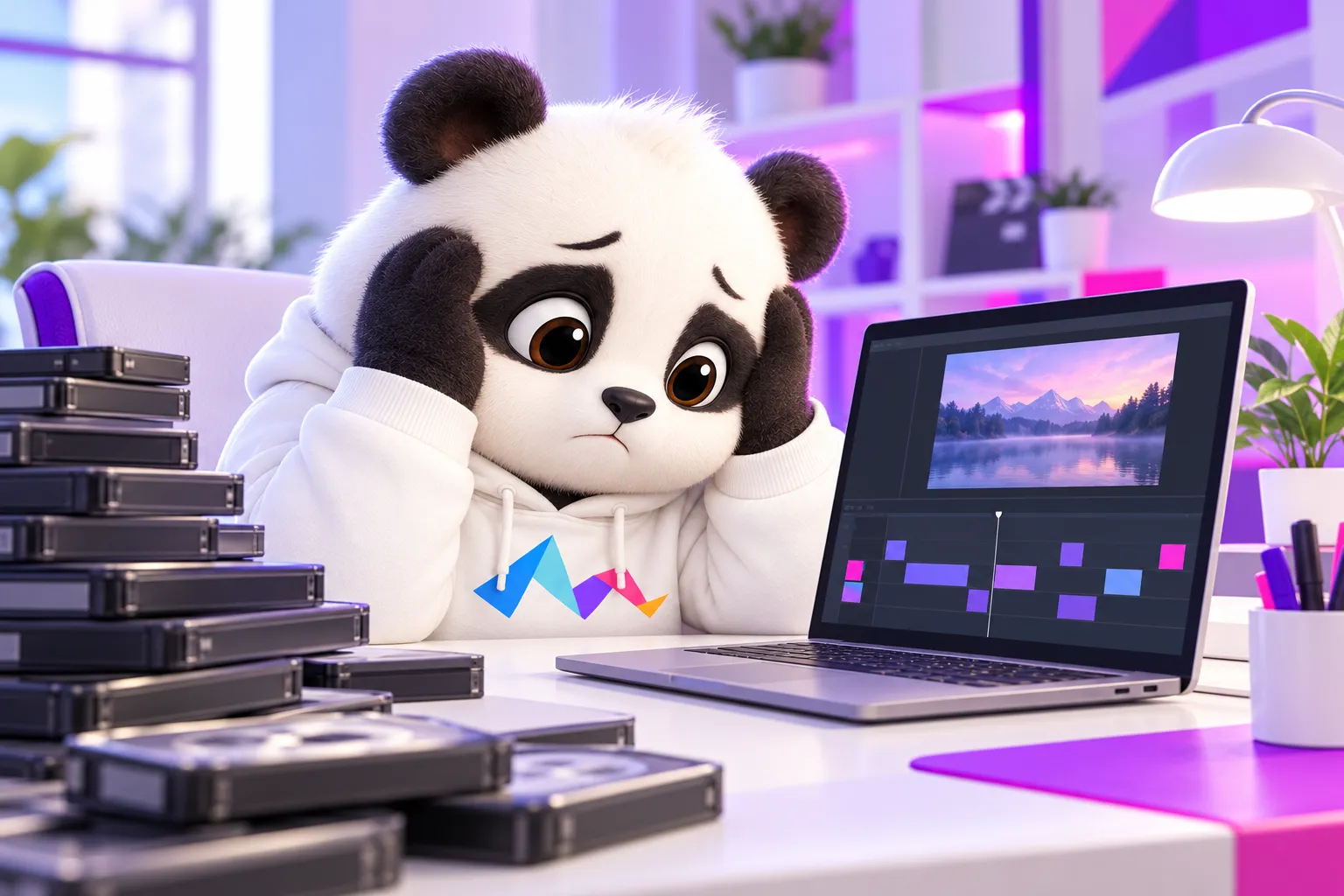 Gấu mệt mỏi nhìn video thô cạnh chồng video chưa dựng