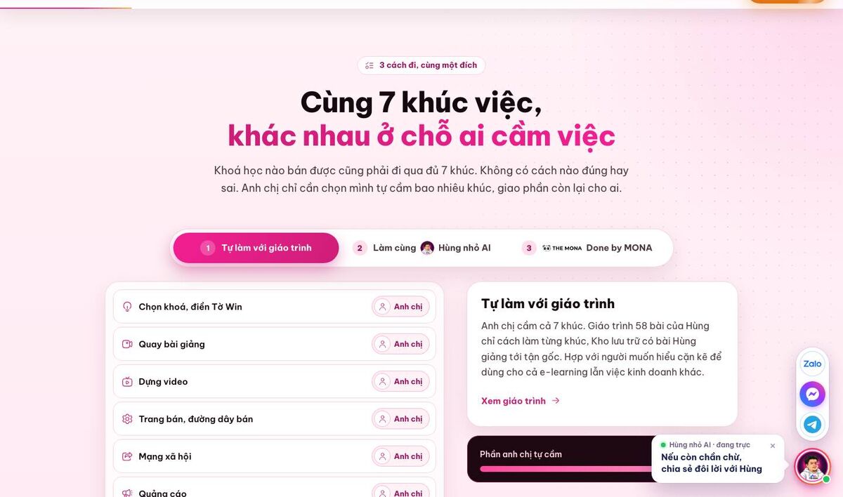 Done by MONA: 7 khúc việc làm khoá học, đội MONA làm giùm