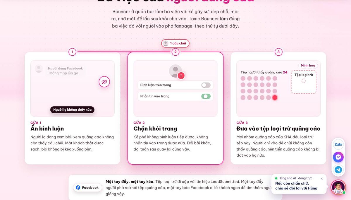 Toxic Bouncer: ẩn bình luận chửi bới, chặn khỏi trang, đưa vào tệp loại trừ quảng cáo