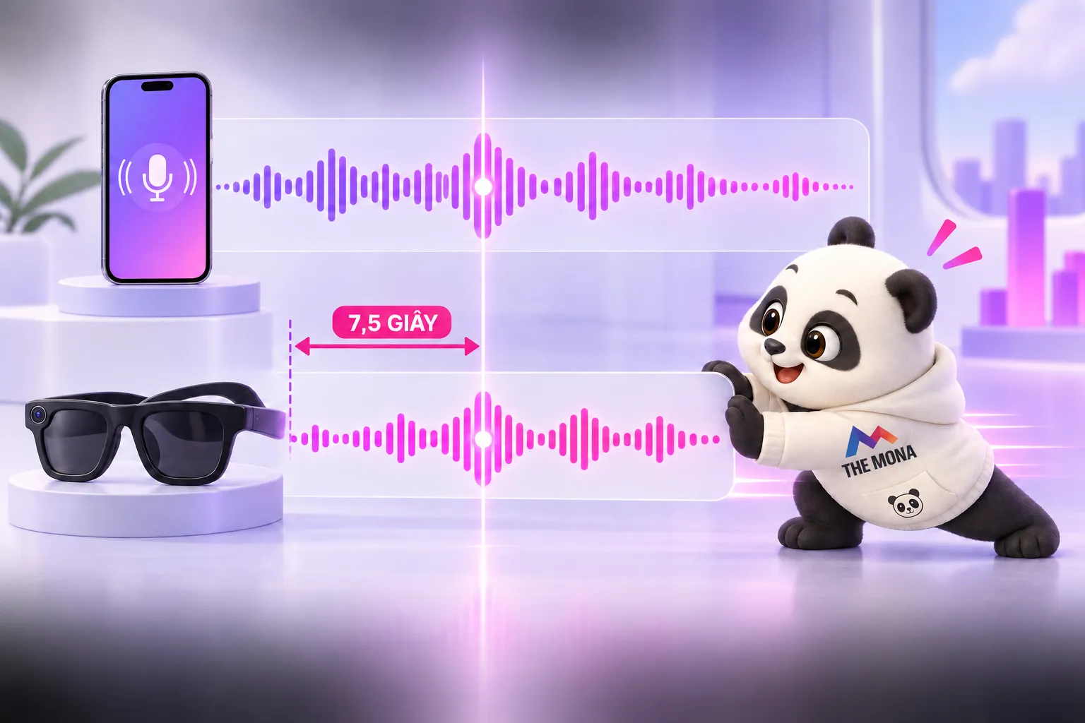 AI khớp 2 camera theo tiếng: dải sóng âm điện thoại và mắt kính lệch 7,5 giây