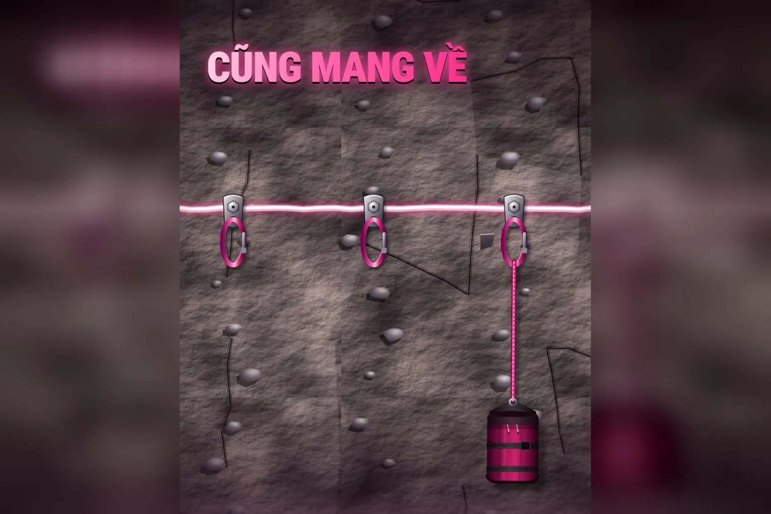 Làm tệ nhất cũng mang về: vách leo núi có móc khoá giữ dây, tụt cũng không rơi xuống đáy