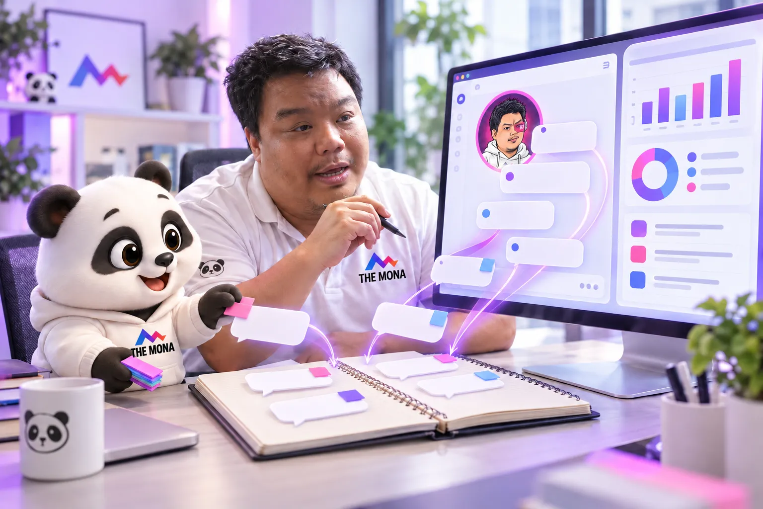 Mỗi tin nhắn gửi Hùng nhỏ AI được ghi lại thành feedback cho người bán khoá học đọc