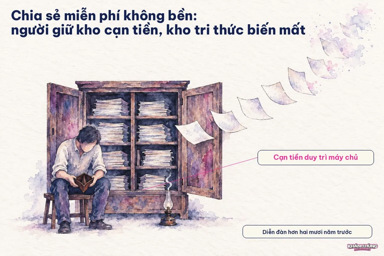 Người giữ kho tri thức cạn tiền trong ebook Chuyên gia nghèo