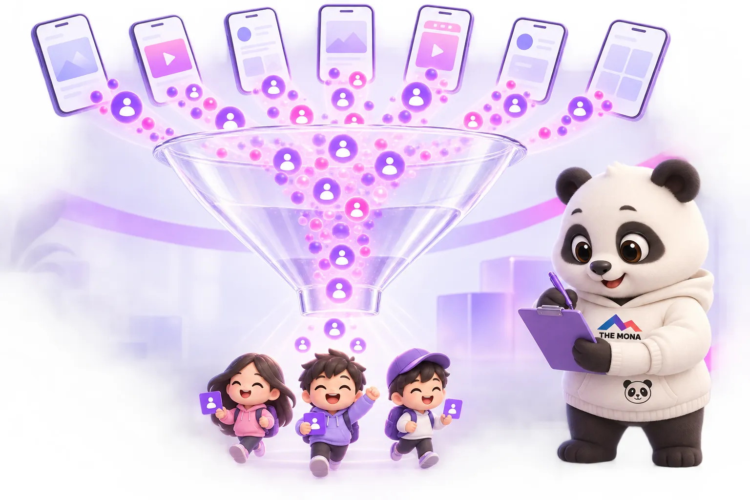 Đo chuyển đổi mạng xã hội: người xem từ các kênh đi qua phễu thành học viên FREE