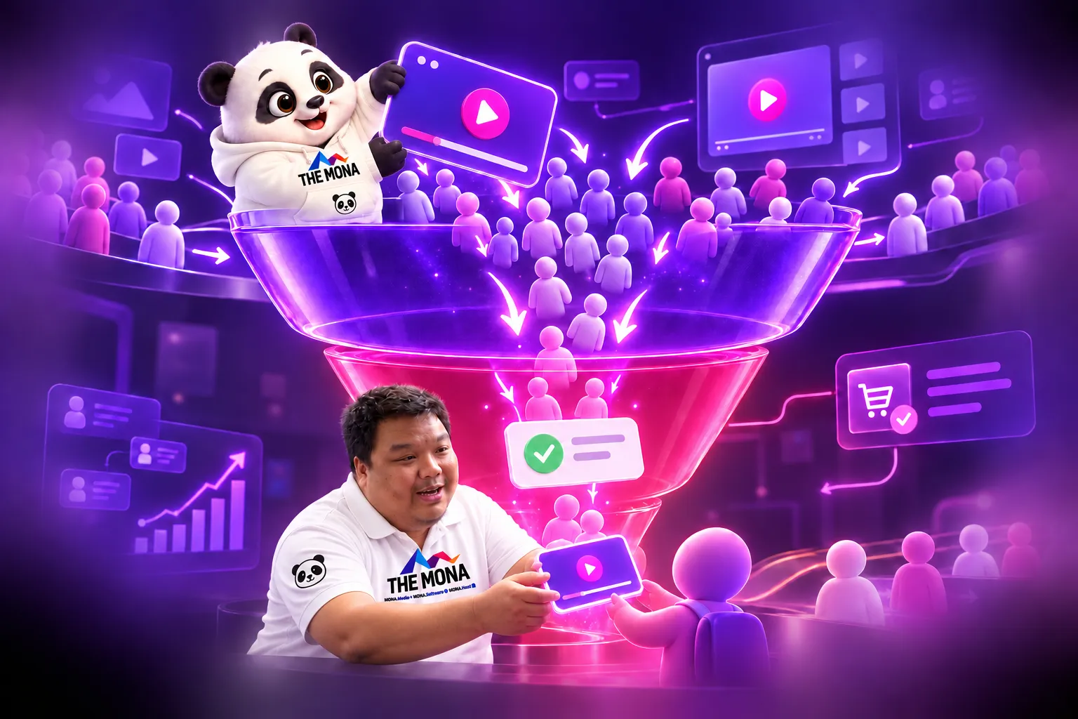 Phễu bán hàng khác phễu marketing ở nửa trên và nửa dưới