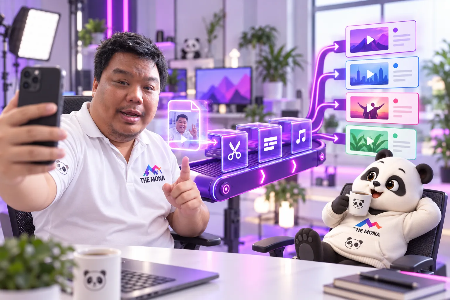 Hùng quay 2 phút rồi AI edit và đăng Facebook, TikTok, YouTube, website