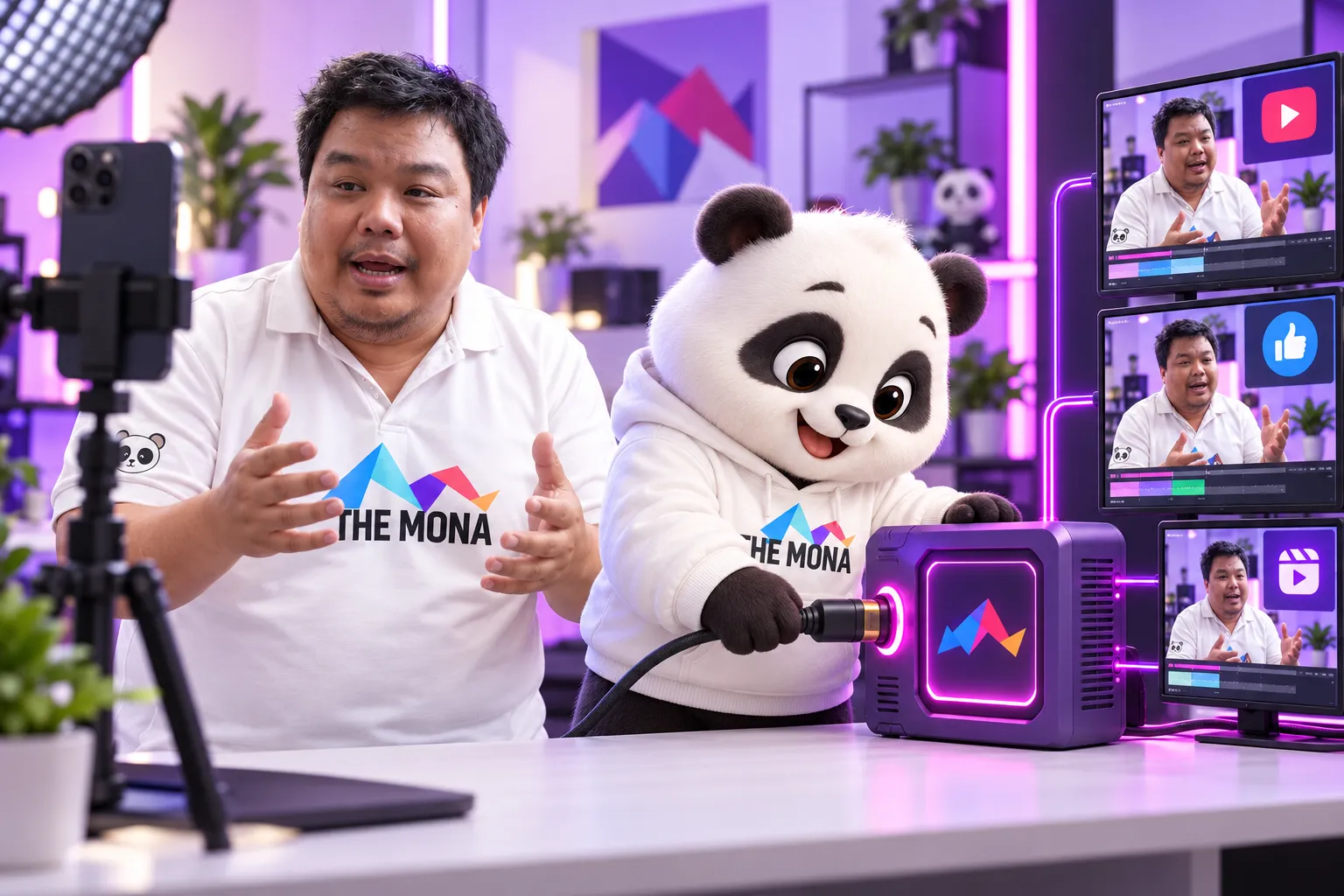 Hùng quay video ngắn, máy AI dựng và đăng lên nhiều kênh