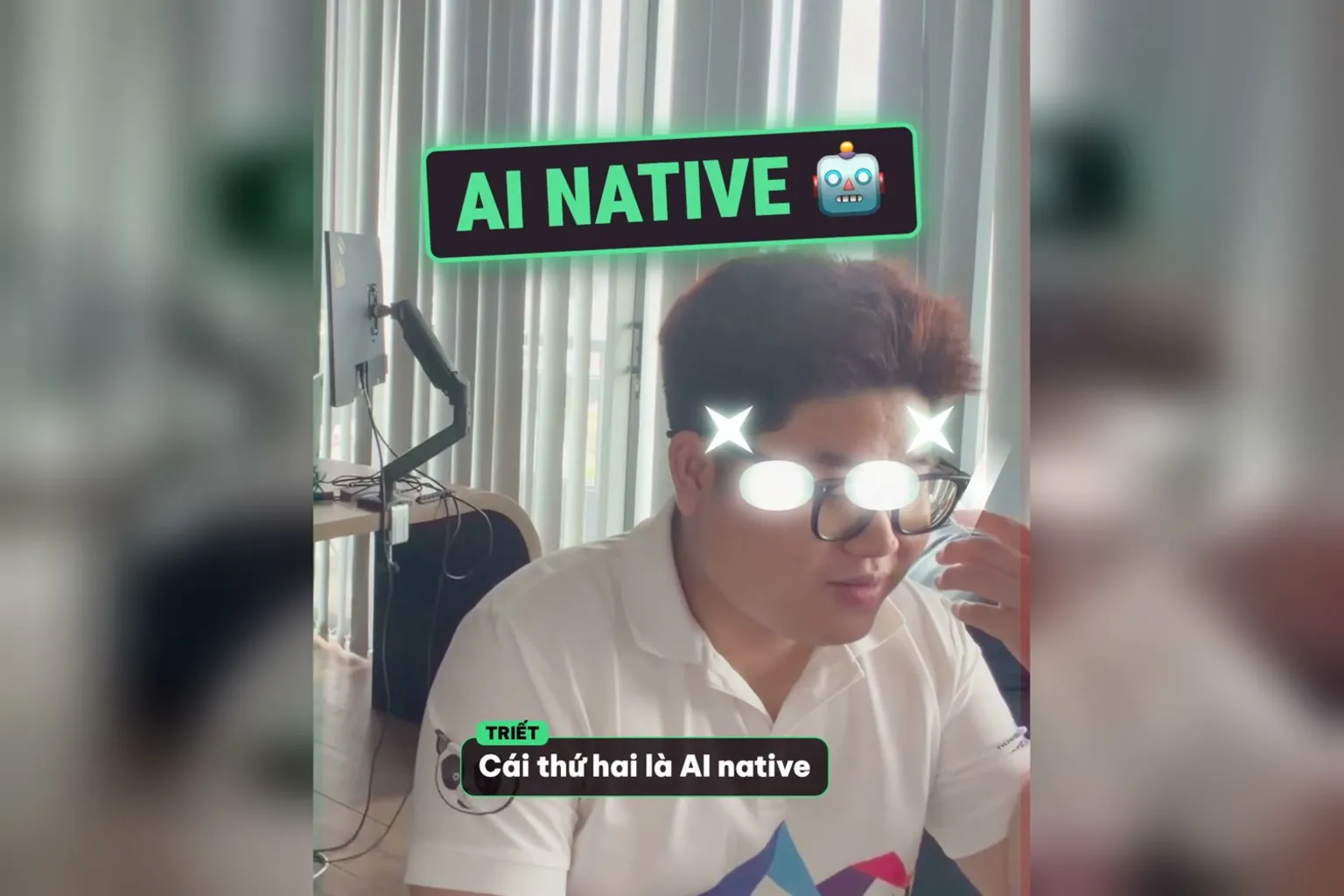 Doanh nghiệp AI native: thẻ AI NATIVE, kính Triết loé sáng