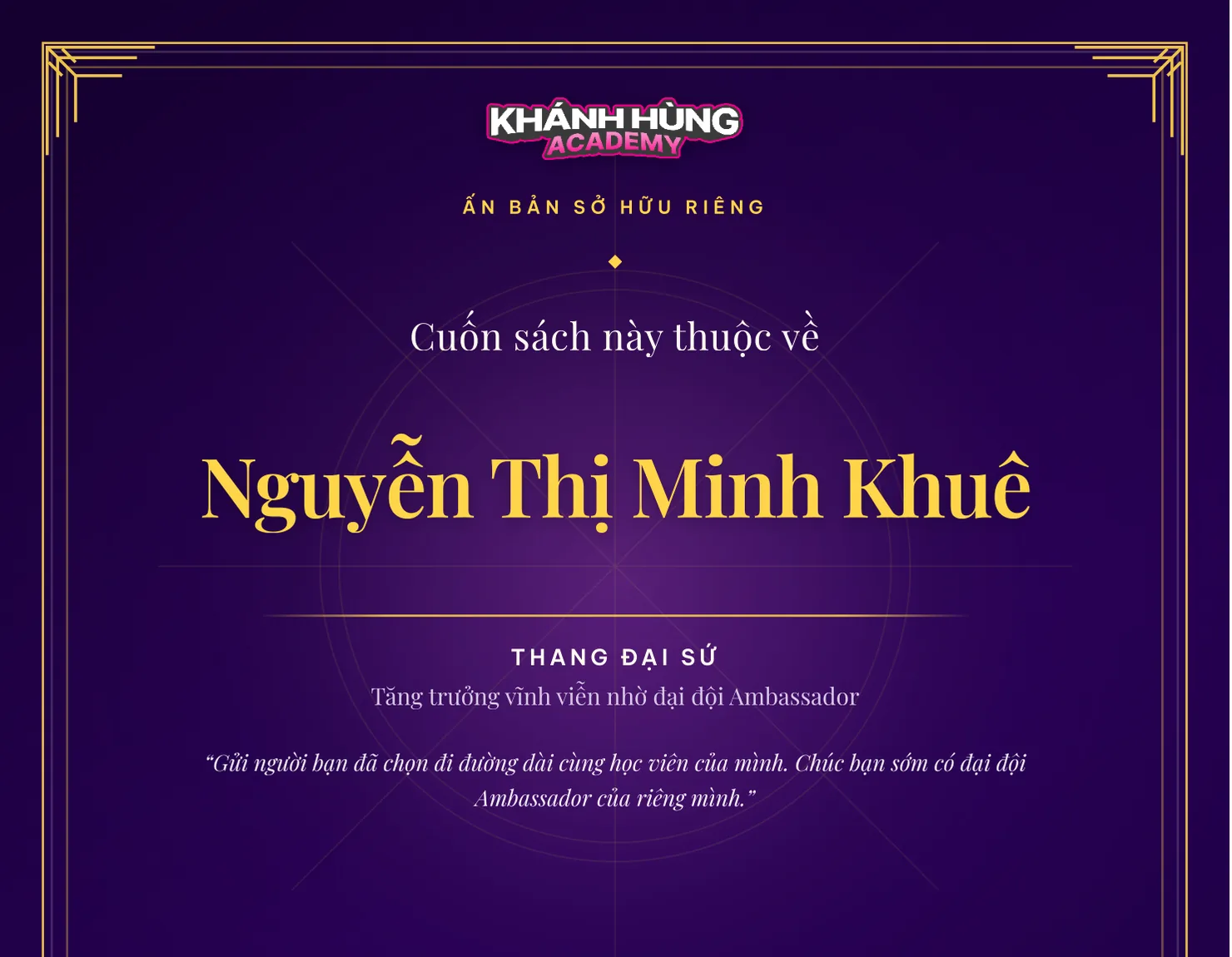 Trang Sở Hữu in tên người mua ebook Thang Đại Sứ