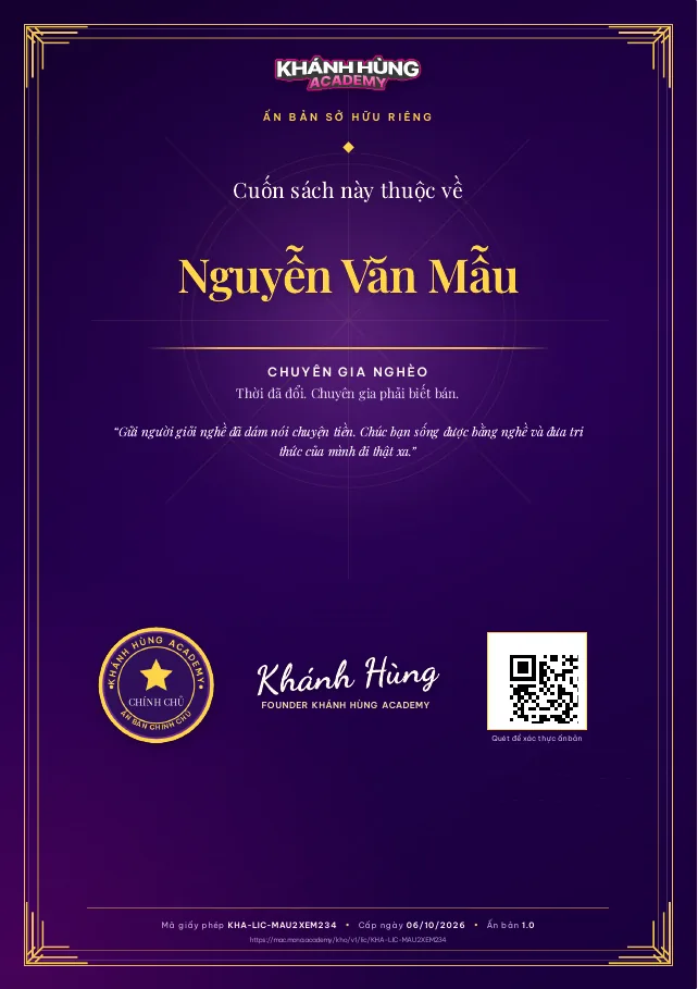 Trang Sở Hữu in tên người nhận ebook Chuyên gia nghèo