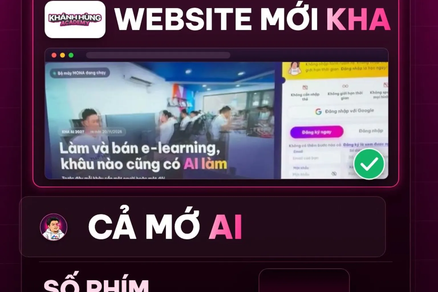 Kết quả làm biếng đúng chỗ: website mới KHA và cả mớ AI, số phím đã gõ bằng 0